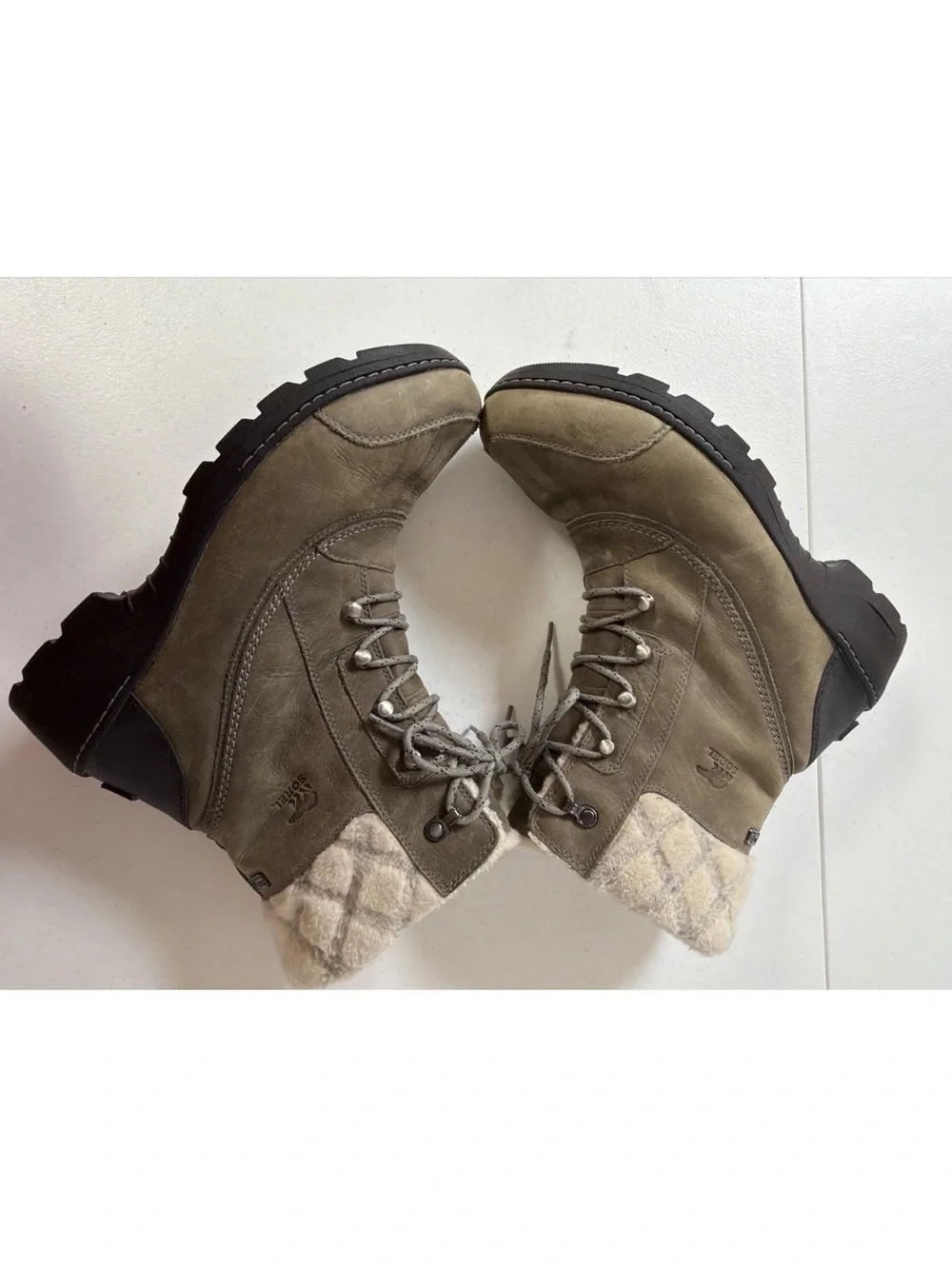 Sorel Women's Whistler Grey Lined Winter Snow Boots Waterproof Size 12